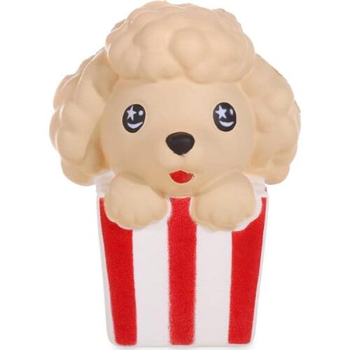 Cute Popcorn Dog Squishies Slow Rising Simulation Scented Soft Squeeze Toy Stress Relief Original Package Funny for Kid Gift Toy