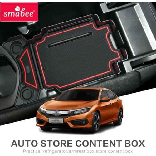 Smabee For Honda civic 2015-2017 Car Center Console Tray Armrest Box Storage Interior Accessories Stowing Tidying