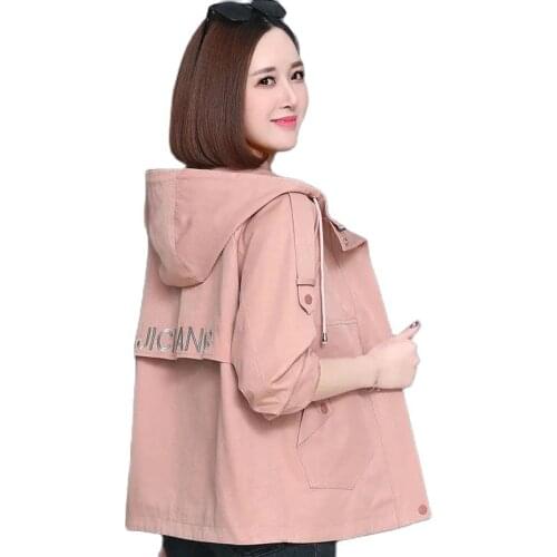 Women windbreaker Coats Spring Autumn Jacket 2021 Korean Fashion Loose Casual Outerwear Female Large Size Short Overcoat Tops