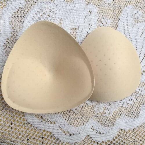 10 pairs/lot triangle bikini pads sponge on chest foam padded bra inserts sutian invisible Swimsuit Corset Soft women intimates