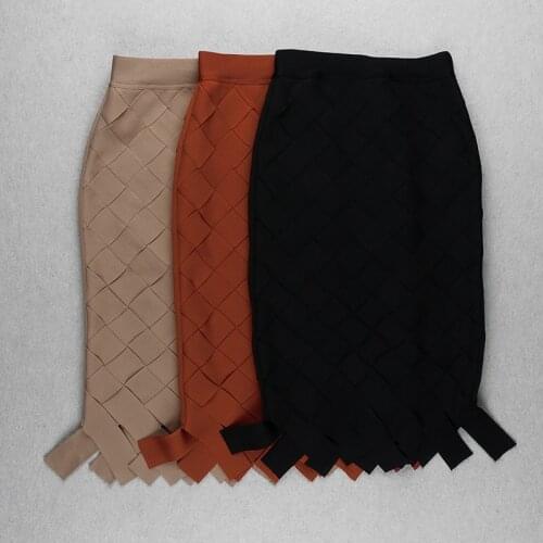 Love Aing 2020 Winter New Female Short Skirt Retro Slim Plaid Fishtail Fashion All-match Thin Bag Hip Knitted Bandage Skirt