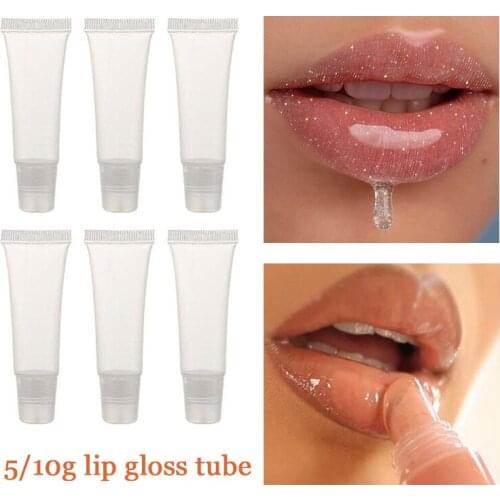 10pcs 5/10ml Empty Lip Gloss Tubes Lipstick Tube Lip Balm Soft Tube Makeup Squeeze Clear Lipgloss Tube Container