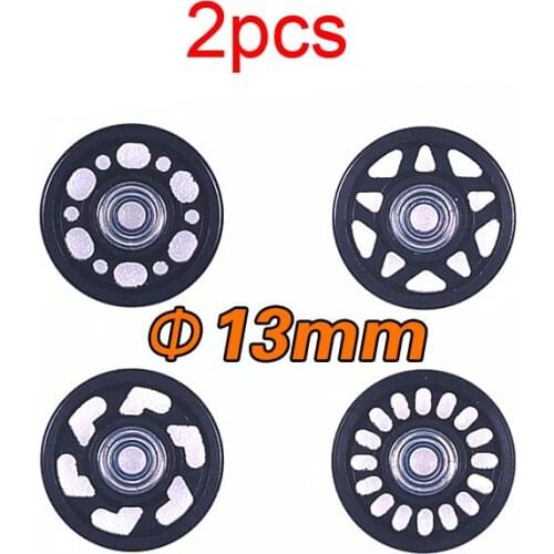 2Pcs CNC 13mm Guide Rollers Lightweight Hollow Anodized Dyed Black Ball Race Rollers 15437 Tamiya MINI 4WD Racing Car Model