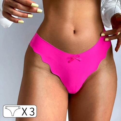 3Pcs Seamless Panties Women Sexy Panty Set Underwear Female G String Thongs Ice Silk Fashion Ladies Briefs Lingerie Size S-XL