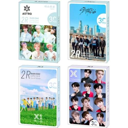 30pcs/set Kpop stray kids Double Print signture photocard high quality Twice X1 ASTRO album poster kpop lomo card