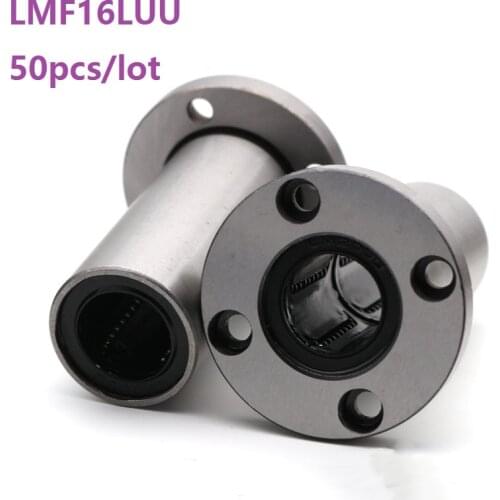 50pcs/lot LMF16LUU Long Type Round Flange Linear Bushing linear Bearing for linear shaft CNC 3D printer