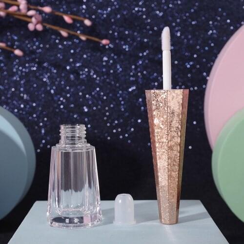 7ml Geometric Cone Shape Empty Clear Lip Gloss Container Portable DIY Lip Balm Liquid Lipstick Tube Dispenser Bottle Makeup Tool