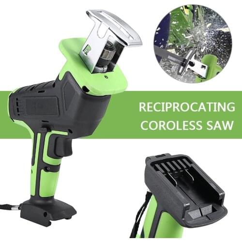 88VF Electric Cordless Reciprocating Saw + 4 Saw Blades Wood Metal Cutter Saber Saw Portable Woodworking Cutting Tool