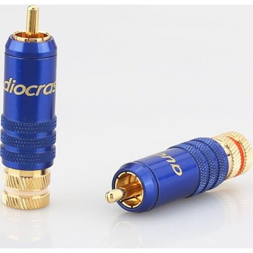 Audiocrast 4pcs R002 24K Gold Plated RCA PLUG HIFI RCA Connector For diy audio cable
