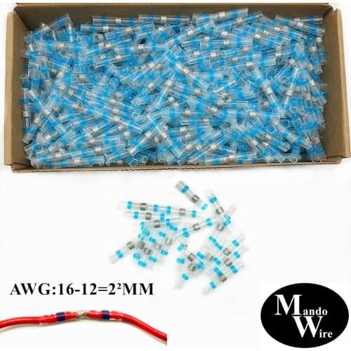 AWG16 -14 100/300/500PCS Heat Shrink Soldering Sleeve Insulated Waterproof Electrical Butt Splice Wire Connectors Terminals