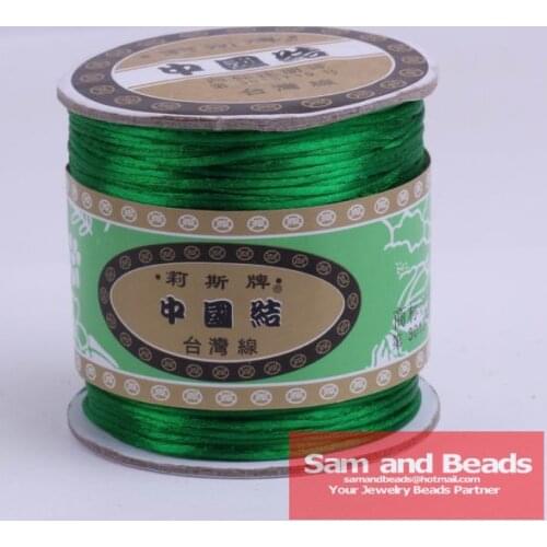 Free Shipping 165yardsx1.5mm Nylon Chinese Knot Macrame Cords Rattail Braided Bracelet cord Emerald NCK05