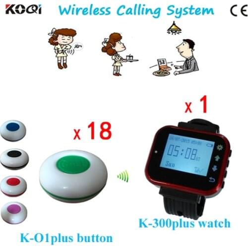 Wireless Panic Button Emergency Calling System Fashion Wrist Watch Call Button (1 Wrist Watch 18 Call Button)