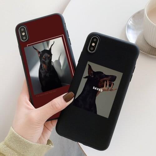 For Samsung Galaxy S21 S20 FE S8 S9 S10 Note 20 Ultra Plus Lite 10 8 9 5 S7 Edge A6 Plus A7 A9 2018 Animal Dog Doberman TPU Case