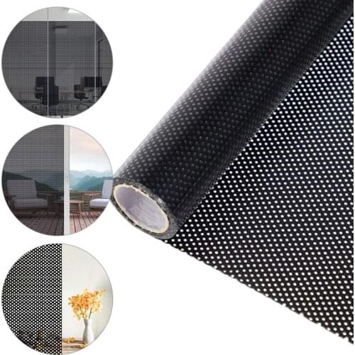 Glass Sticker Black And White Self Adhesive Mesh Window Film Window Sticker Light Sticker Office Glass Sticker Decoration