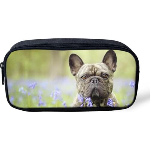 HaoYun Kids Pencil Case Little Bulldogs Print Pattern Students Stationery Box School Supplies Pencil Box Cartoon Beautician