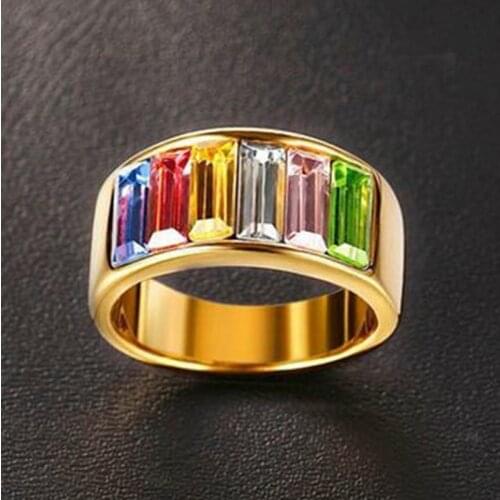Hot Sale European and American Creative Gold Color Inlaid Zircon Ring for Women Fashion Banquet Party Rings Jewelry Whole Sale