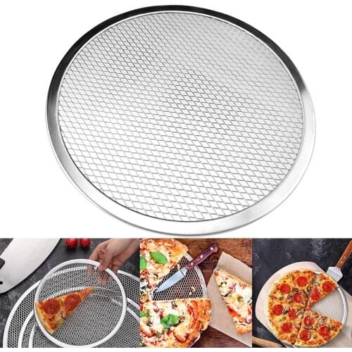 Round Mesh Pizza Screen Baking Thin Crust Tray Mesh Aluminum Wire Pan Pizza Baking Tool