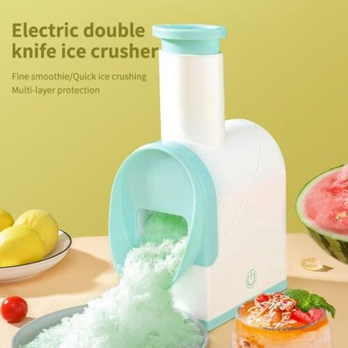 Ice Breaker USB Charging Milk Tea Ice Planer Continuous Ice Machine Small Electric Double Knife Smoothie Machine Household Tools