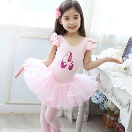 Hot Sales 2 Color Kid Girls Short Sleeve Ballet Dance Dress Fitness Gymnastics Wear Leotard Costume Free Shipping