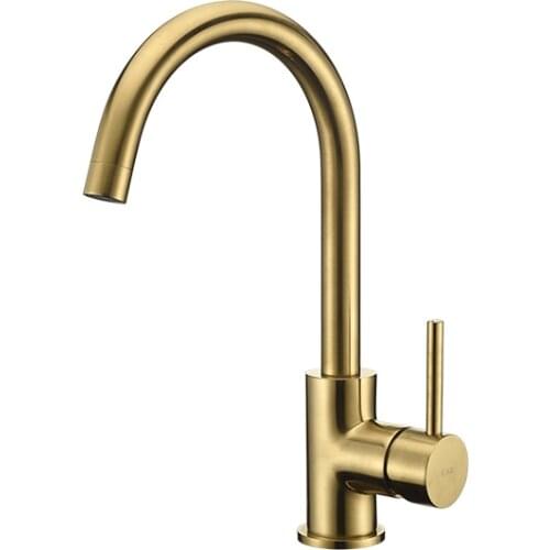 Brushed Gold/Black Single lever handle kitchen sink faucet Top Quality SUS304 Stainless steel Kitchen Mixer Tap