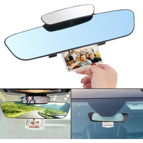 Multifunctional Blue Mirror Anti Dazzle Auxiliary Car Rear Rearview Mirror Double Lens Rear View Stop Sign Photo Frame Universal