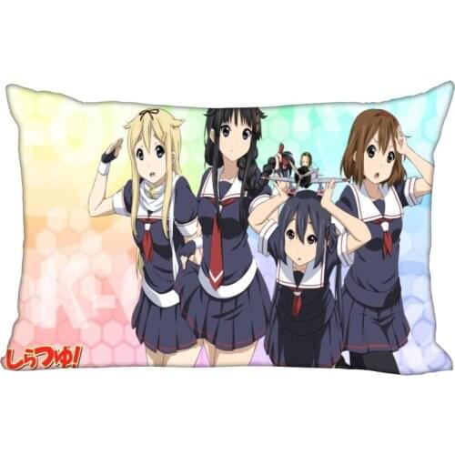 Custom Pillowcase Cover K-ON! Anime Girl Rectangle Zipper Pillow Cover Satin Fabric Pillowcase 40x60cm45X75cm50X75cm(Two sides)