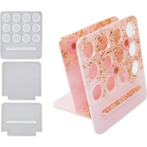 10ml 15ml 20ml Bottle Storage Shelf Resin Molds Handmade DIY Home Supplies Aromatherapy Essential Oil Hole Board Silicone Mould