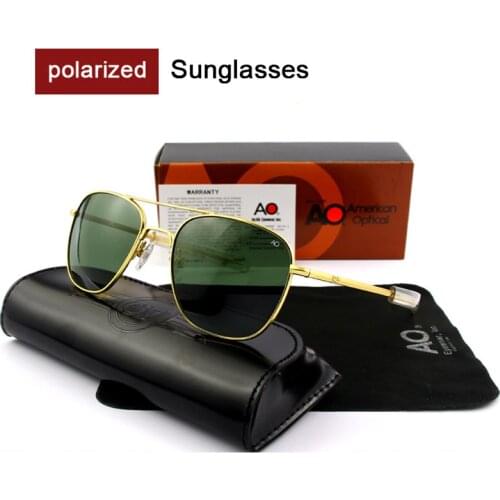 AO SunGlasses Men Women American Army Military Aviation Pilot Polarized Sun Glasses Driving Shades Male Brand Designer OP55 OP57