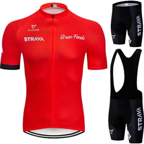 STRAVA Pro Team Cycling Clothing Men 2021 Summer Bicycle Clothing Suit Short Sleeve Bike Clothes Road Cycling Jersey Set For Man