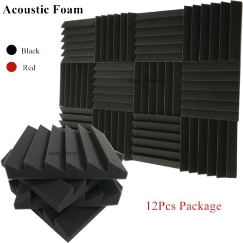 12PCS 300x300x50mm Studio Acoustic Foam Soundproofing Panel Trapezoidal Soundproofing Foam Sound Treatment KTV Room Wall Panels