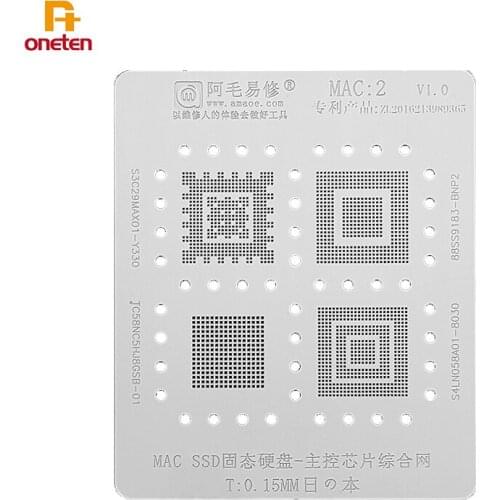 Amaoe BGA Reballing Stencil MAC2 For MacBook SSD S4LN058A01-8030 88SS9183-BNP2 Tin Plant Net Solder Heating Template