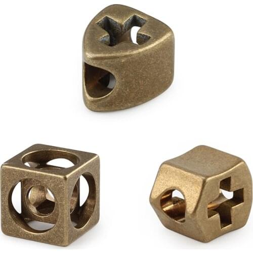 Vintage Cross Brass Knife Beads Shield Umbrella Rope DIY Keyring Bead Paracord Beads More Style