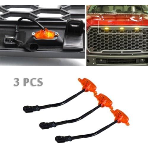 Car External Parts Grille Running Lamps Front Grille Lights Amber LED Decoration Light For Ford F150 Raptor F250 2004 ~ 2019
