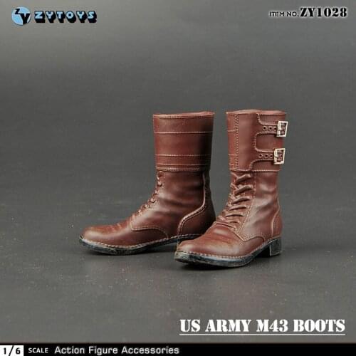 ZYTOYS 1:6 ZY1028 Men Soldier WWII M43 American Armies Combat Boots Leggings Shoes for 12" Action Figure Body Accessories Toy