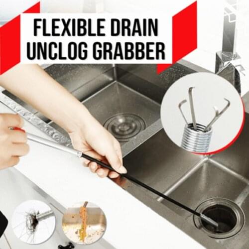160cm Spring Pipe Dredging Tool Flexible Grabber Pickup Snake Cable Aid Grab Drain Auger Unclog Hair Drains Sink Bathroom Tools