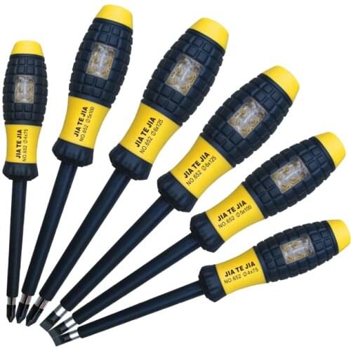 4*75mm-6*125mm Insulated Screwdriver Phillips and Slotted Screw Driver Test Pencil CR-V Bolt Driver Screw-driving Tools 1pcs