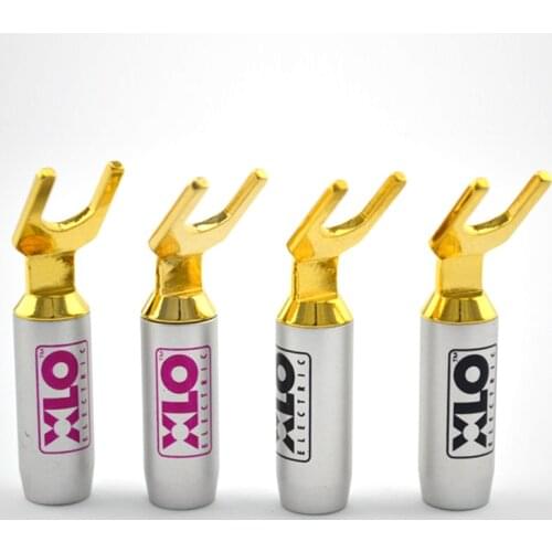 4pcs SY1520 XLO Electric XLO HT PRO Connector Hifi Y spade Connector 9mm,Brass gold plated Y spade fork connector plug