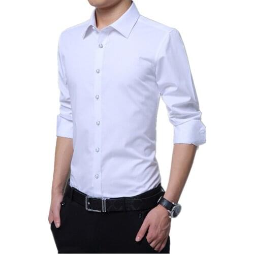 7 color choice Men Shirt Long Sleeve Autumn Shirt Men Slim Design Mens Shirts Asian Size S - 8XL