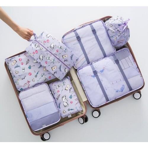 7pcs/set Packing Organizer Shoe Clothes Pouch Storage bag Luggage Suitcase Travel Accessories Clothes bags Organizer Packing H47