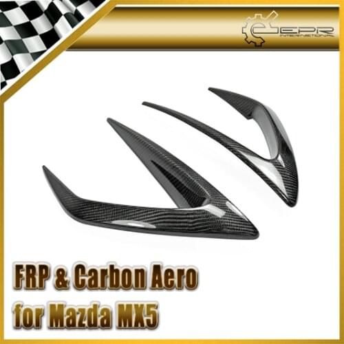 Car-styling For Mazda MX5 ND5RC Miata Roadster SBLZ Carbon Fiber Front Bumper Duct Cover Glossy Fibre Auto Exterior Body Kit