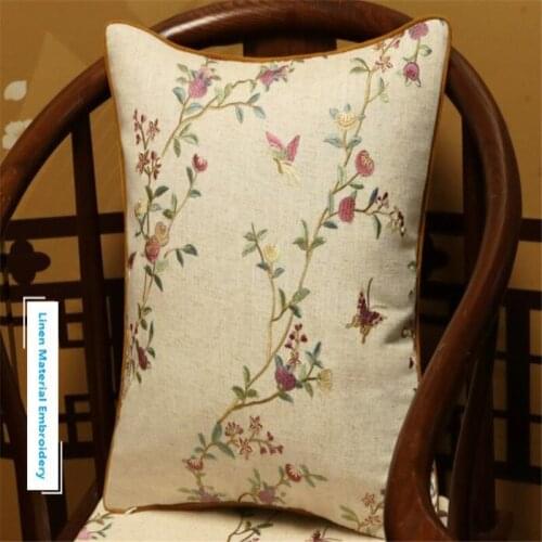 Free Shipping Warm Linen Throw Pillow With Inner 45x45cm Home Decorative New Year Gift Cushion Embroidery Bloster Chair Mat