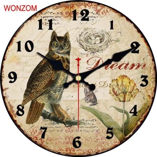Battery Operated Owl zoo Clocks Wall Creative Silent Home zoo Dec Clocks Night Owl Large Bird Wall Clock Cute Owl Clocks