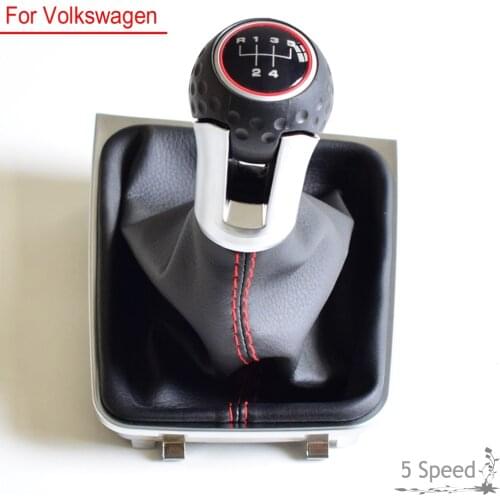 ABS Leather Car Shift Gear Knob Lever Gaitor Boot Cover For VW Golf 7 A7 MK7 GTI GTD 2013 2014 2015 2016 2017 2018 LHD