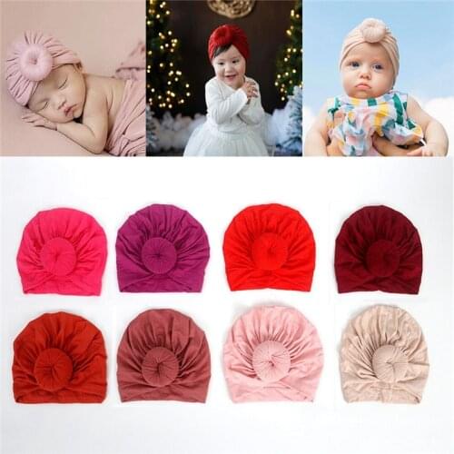 Toddler Kids Baby Headband Bow Cotton Knot Turban Headband Hat Stretchy Beanie Girl Headwear Baby Girl Hair Accessories