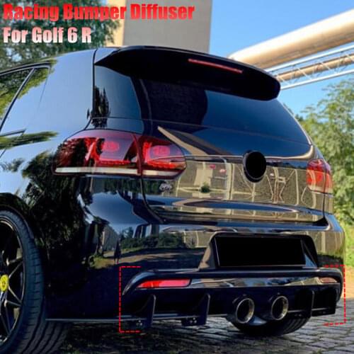For Volkswagen Golf MK6 VI R Golf 6 R Car Rear Bumper Diffuser Flag Racing Spoiler Splitter Accessories Car Styling 2009-2013