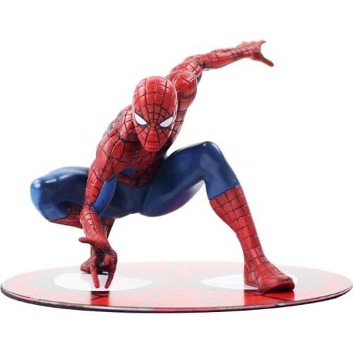 10cm Marvel Avengers Action Figure Spiderman Squatting Battle Iron Bottom Collection Decoration Model Toys Kids Gift Brinquedos