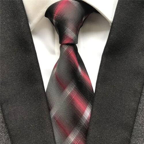 10 cm Width New Design Mens Ties Jacquard Woven Neck Tie Fashion Red Plaids Corbatas Neckties for Wedding Meeting