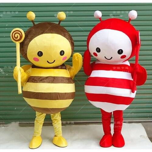 Bee Hornet Mascot Costume Yellow Bee Mascot Costume Adult Character Apparel Cosplay for Halloween Party Advertising Events
