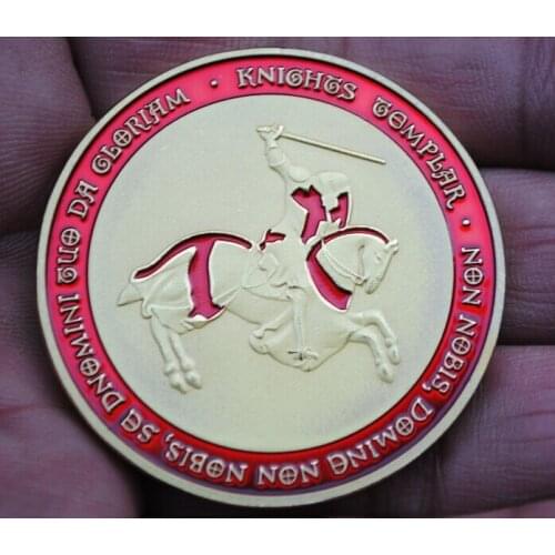 Red cross Knights Templar 40mm Commemorative Silver Plated Coin Souvenir Challenge Collectible Coins Collection Art Craft