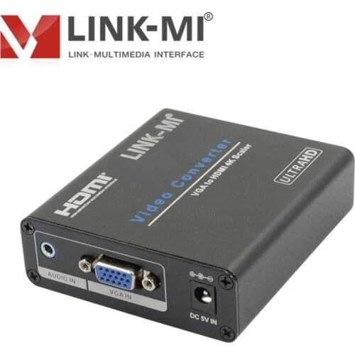 LINK-MI VGA to HDMI Video 4K 2K Scaler Converter box 3D 1080P with Audio for PC Computer Monitor Video adapter